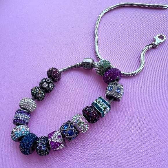 Authentic PANDORA 925 Snake Chain Bracelet with all pandora Authentic charms - Picture 4 of 16